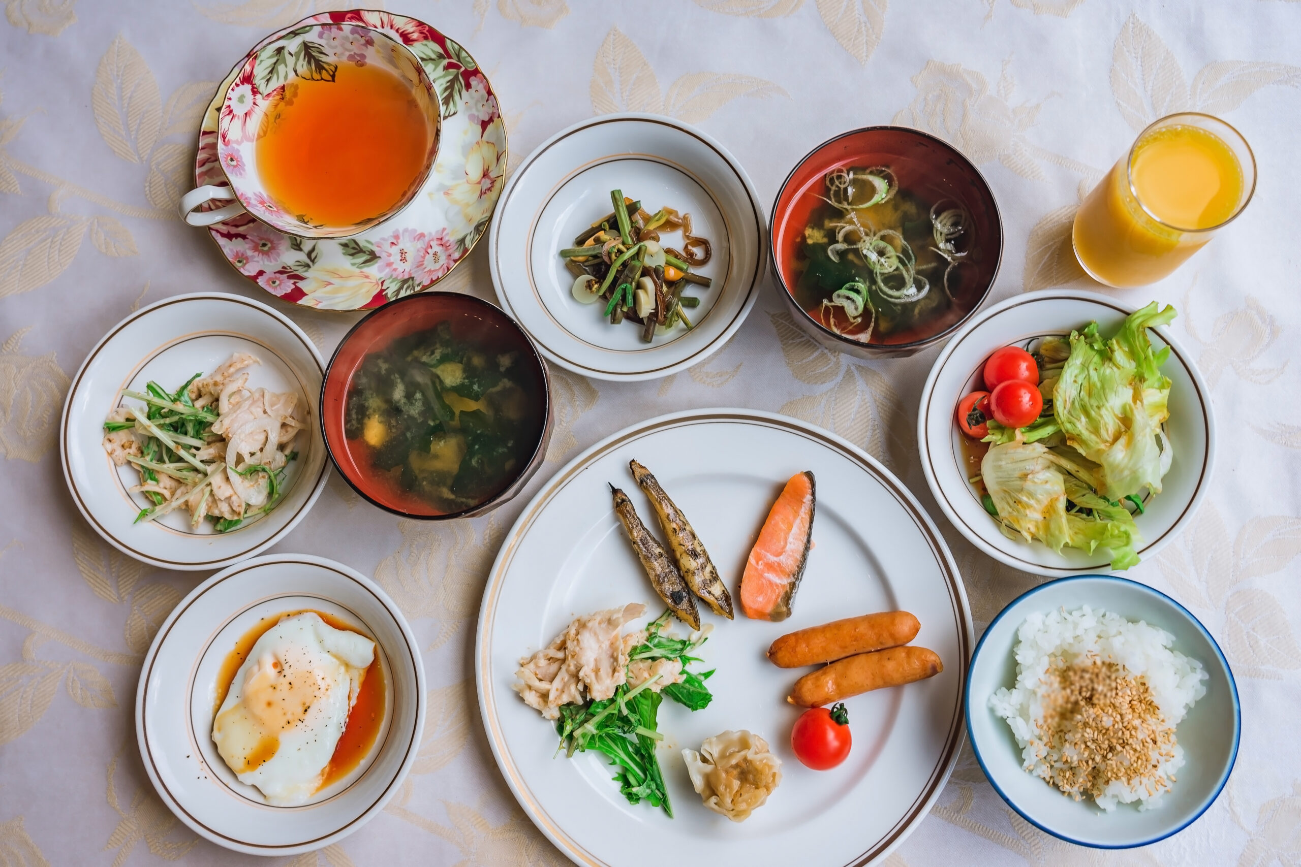 Typical Japanese breakfast